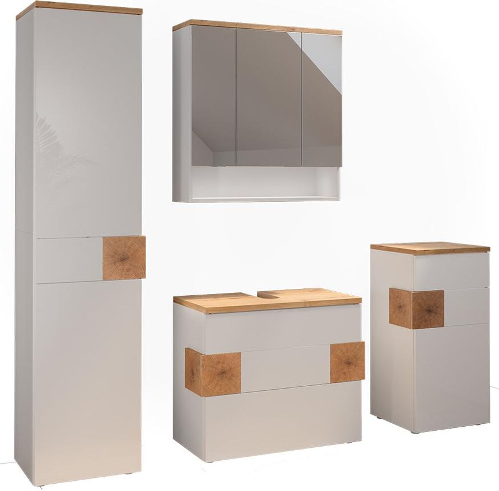 Vicco Badmöbel-Set Eden, 4 Teile, Weiß/Artisan-Eiche Produktbild 