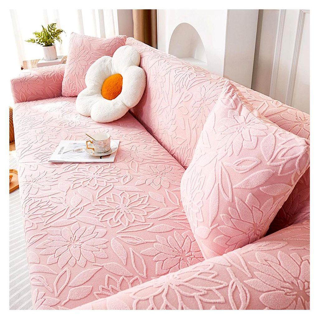 Jacquard Samt Sofabezug für 1-5 Sitzer Stretch Couch Überzug L/U Form Universal Sofa Cover
