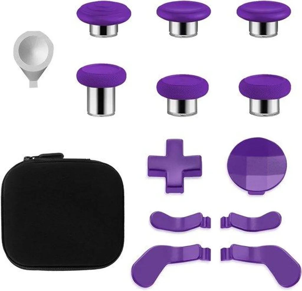 Manettes de pouce métalliques violettes pour Elite Series 2 - Pack 14 en 1