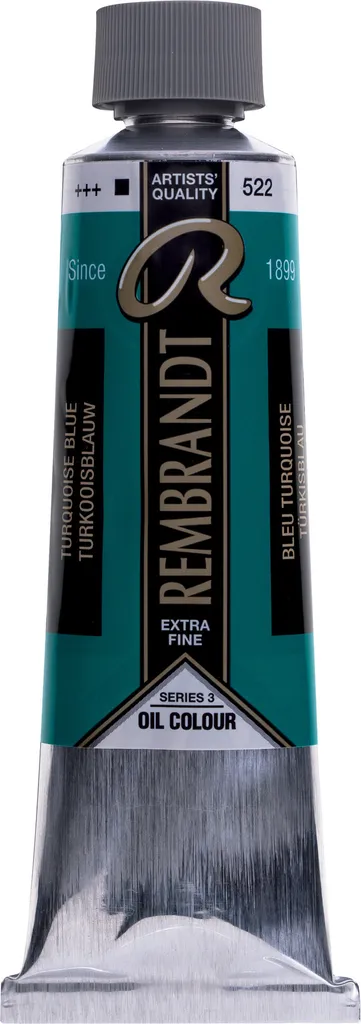 Peinture huile Rembrandt 522 bleu turquoise 150 ml haute densité
