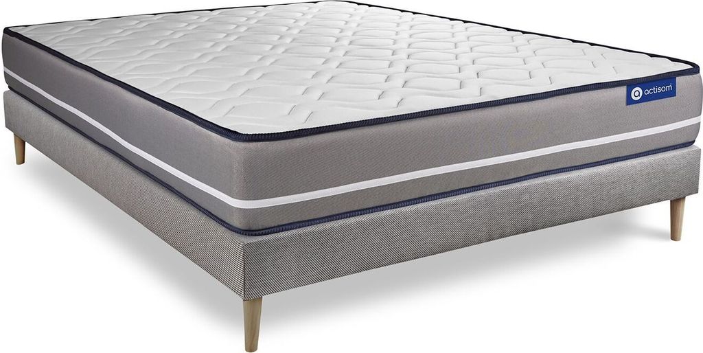 Actimemo pur matratze 180x190cm + Bettgestell mit lattenrost - Dicke : 20cm - Memory-Schaum - H4