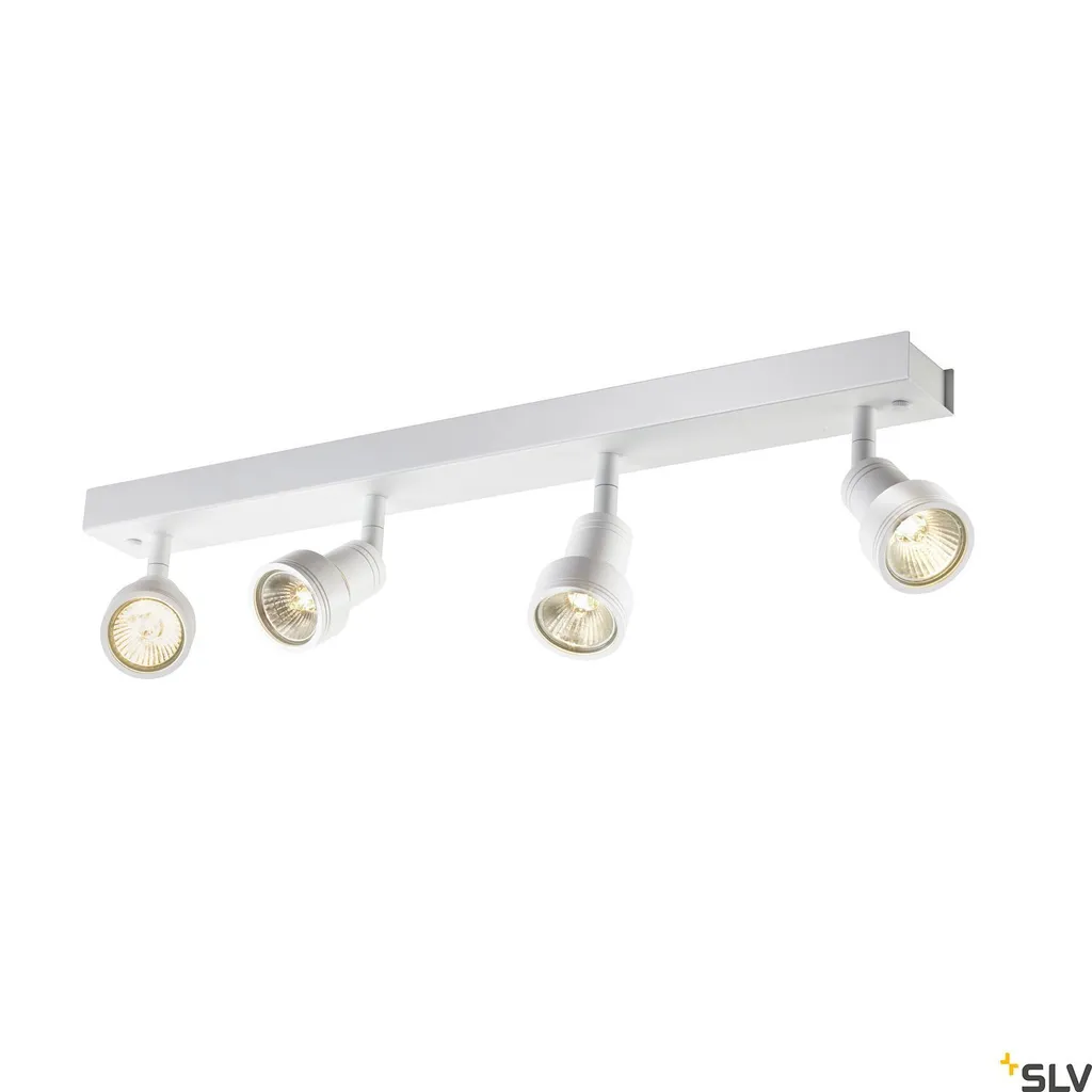 Plafonnier blanc Puri 4 avec 4 spots GU10 et anneaux décoratifs design