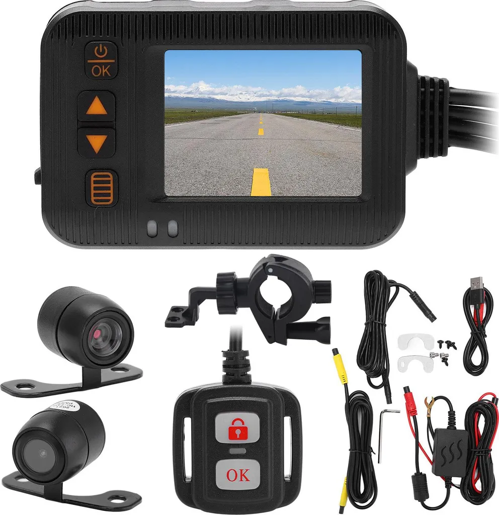 Enregistreur Moto 1080p HD Objectif Poisson Enregistrement Boucle 2 po