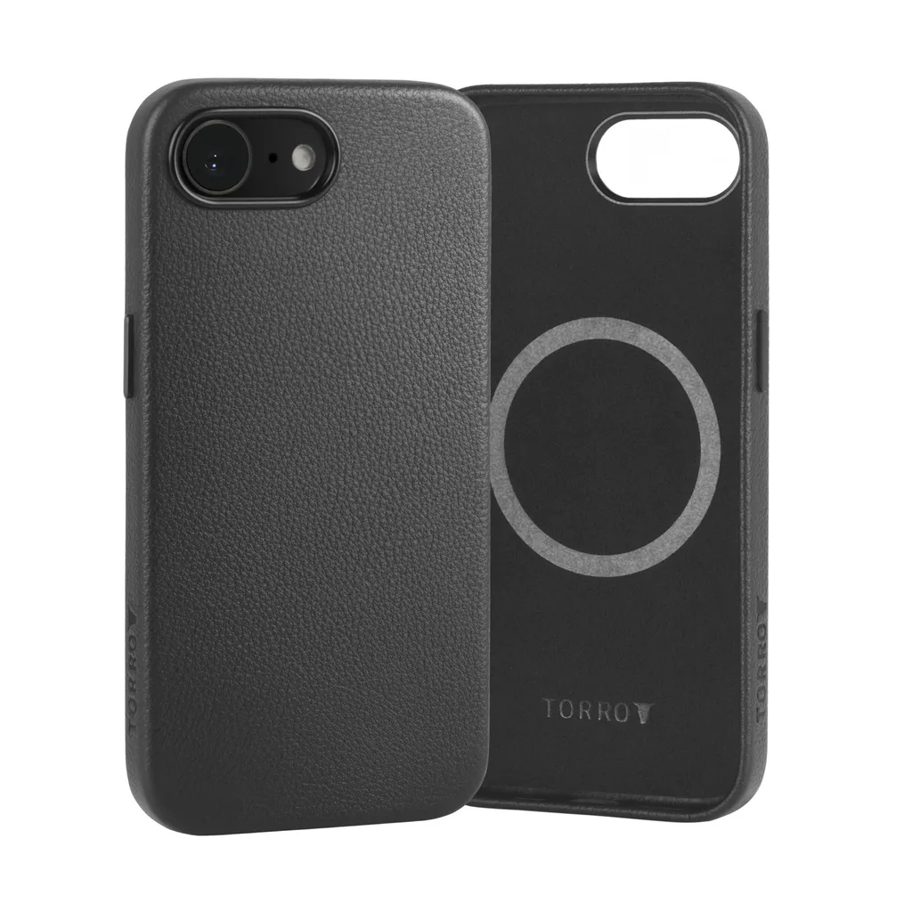 TORRO Custodia in pelle per iPhone 16e - Nero