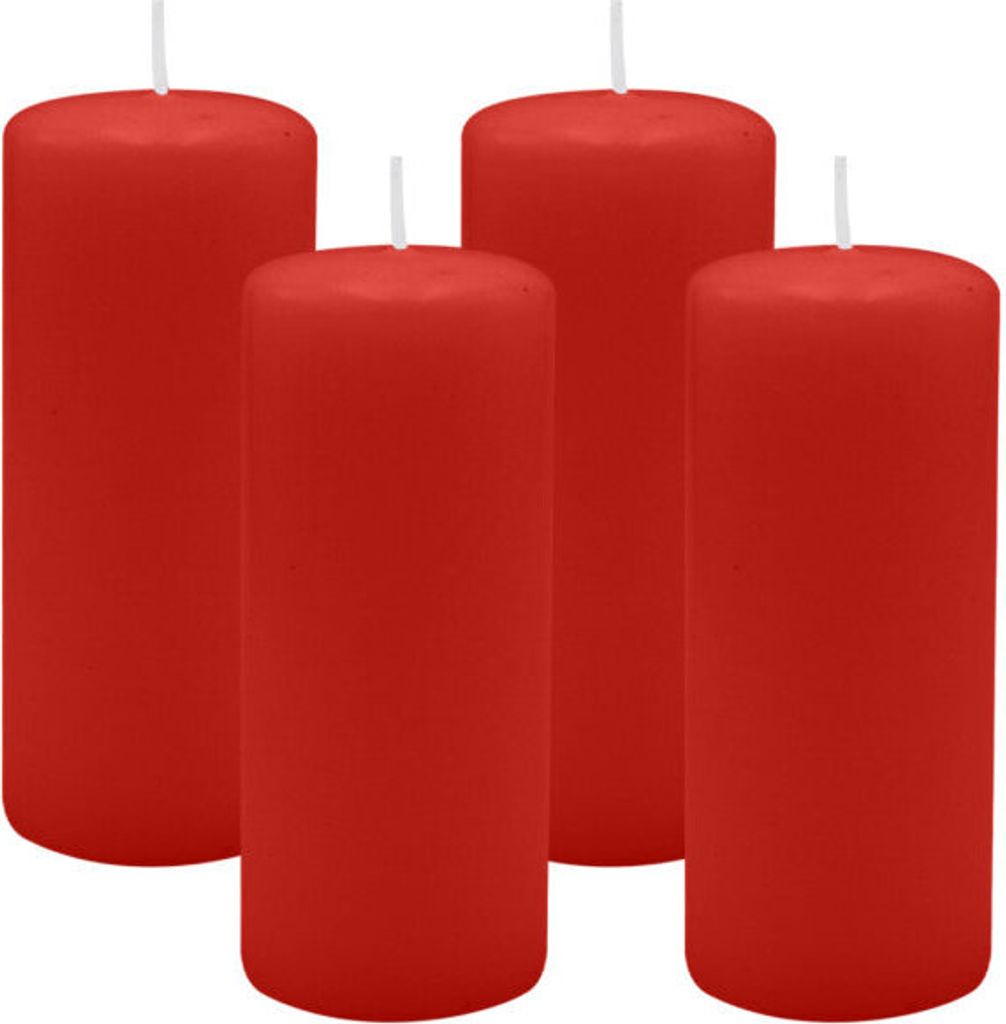 4er Set Adventskranzkerzen Weihnachtsrot Erdbeere Ø 50 x 120 mm