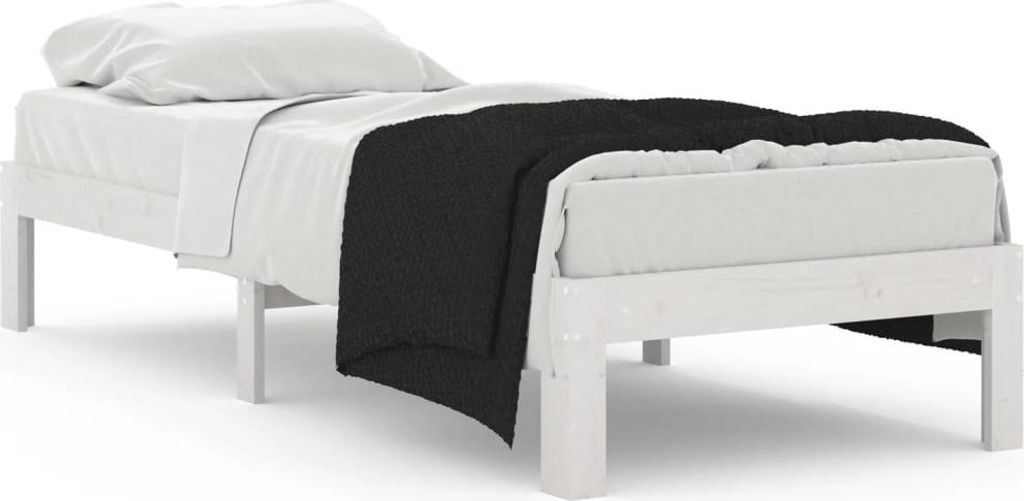 vidaXL Postel z masivu bílá 75x190 cm Obrázek produktu 