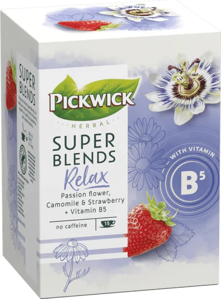 Infusion Relaxante Pickwick Super Blends Camomille et Mélisse 4 x 15 pcs