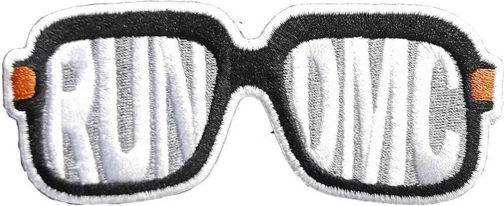 Run DMC - Brille - Aufnäher zum Aufbügeln - Baumwolle RO4514 (Einheitsgröße) (Grau/Schwarz)