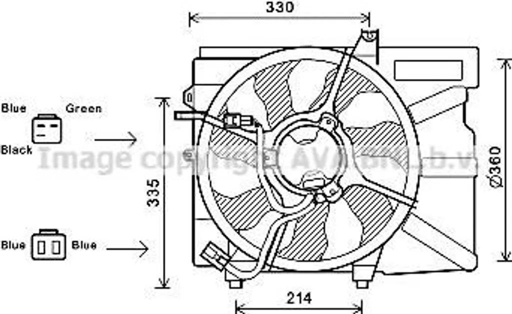 Ventilateur de Refroidissement Moteur HY7525 pour Hyundai Getz 1.1 1.4
