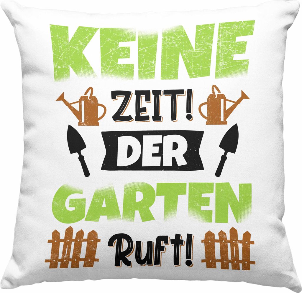 Trendation - Gärtner Deko-Kissen mit Füllung 40x40 Geschenk Spruch Garten Becher Deko-Kissen mit Füllung 40x40 für Hobbygärtner Garten (Rosa)