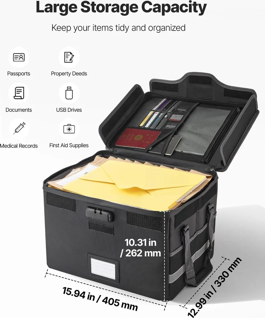 Coffret porte-documents résistant au feu 1000°C et étanche - Format A4 - 3
