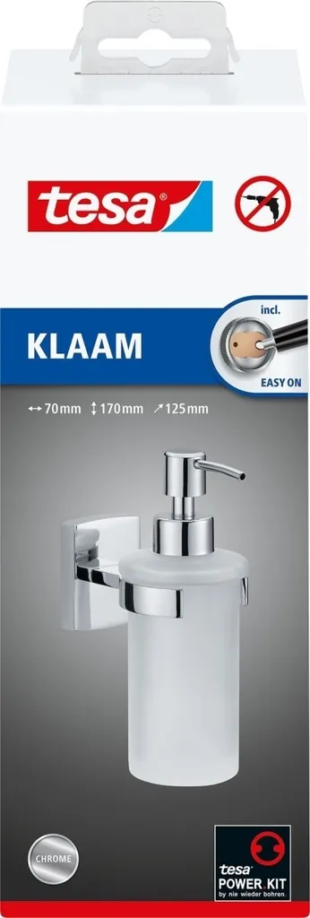 Dispenser Sapone tesa Klaam 40267: Design Squadrato in Metallo