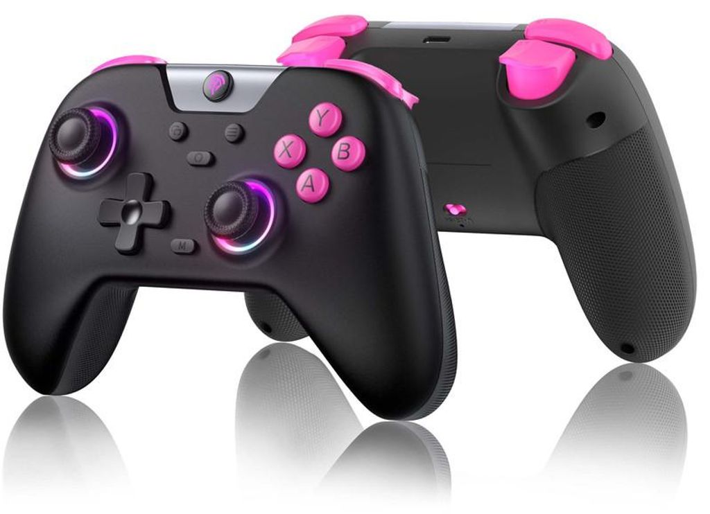 X05 Wireless PC Controller – RGB 7-Farben-Licht, Hall-Joysticks & Hall-Triggers, Bluetooth Controller für PC, Switch, Steam & Handy-Schwarz