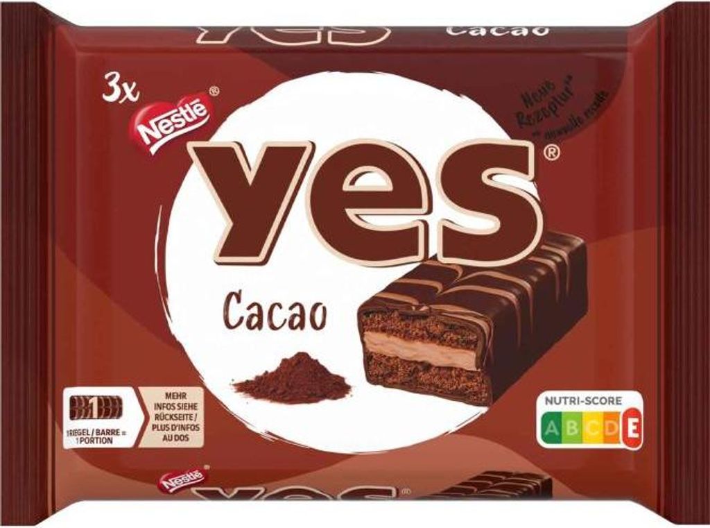Nestlé Yes Cacao Kuchenriegel 3er (96g Packung) Produktbild 