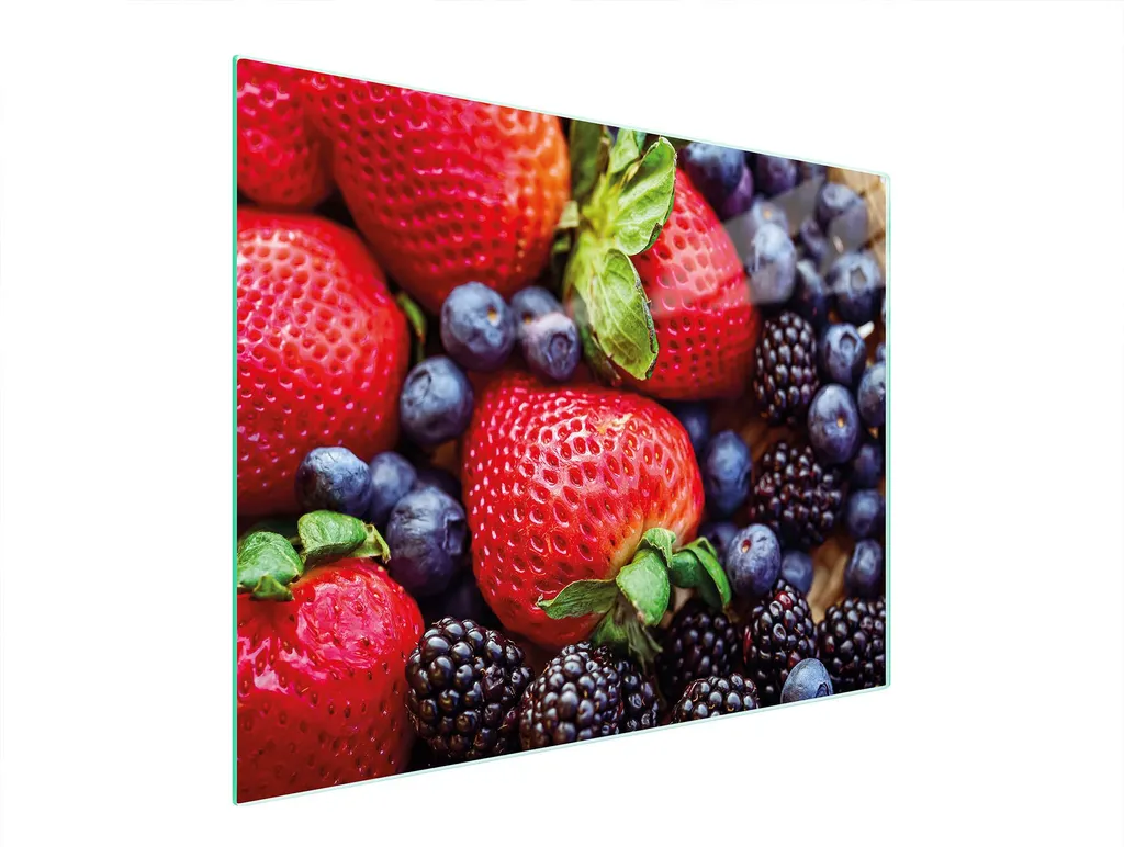 Tagliere in vetro 52x40 fragole