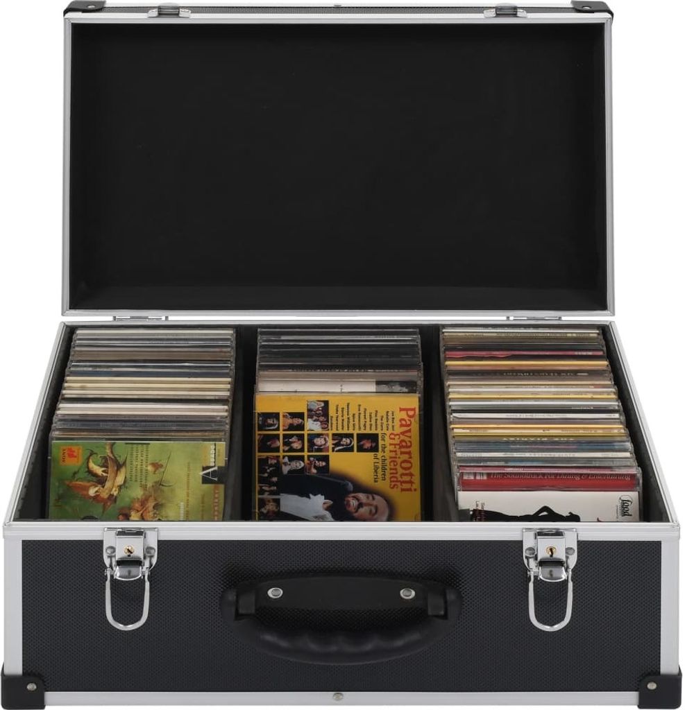 “2026 Moderne“CD-Koffer für 60 CDs Aluminium ABS Schwarz - Werkzeugkoffer Designermöbel 8573393