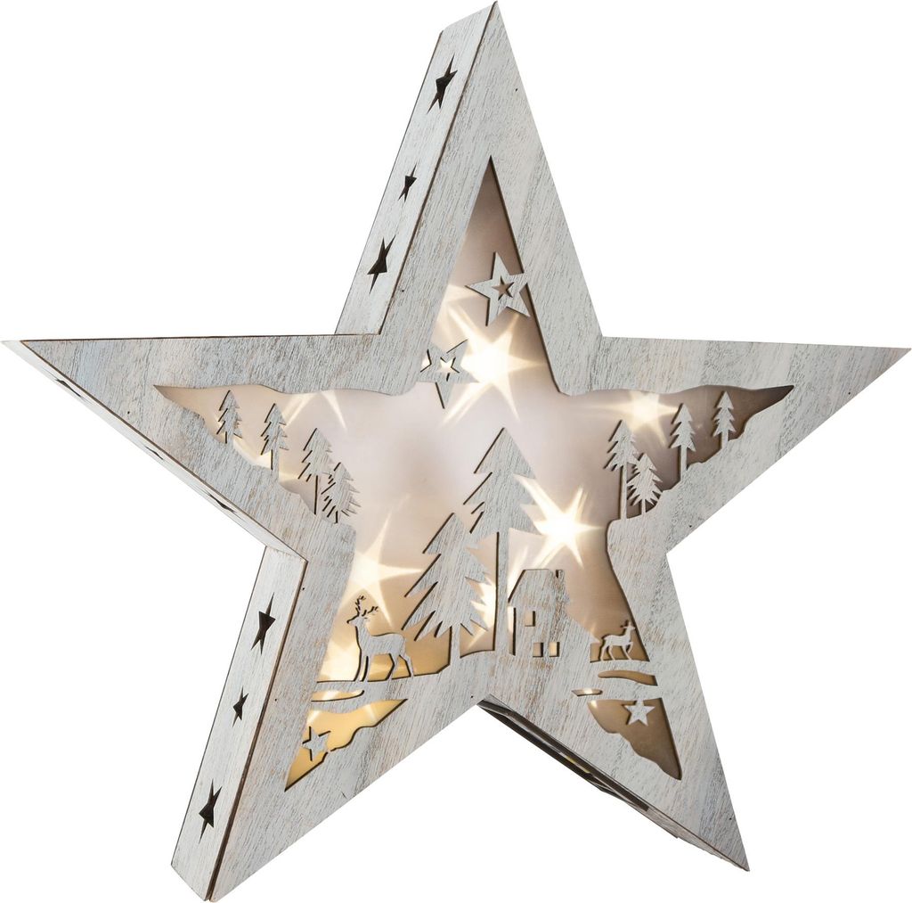 Leuchtstern mit Motiv, Shabby Chic, groß