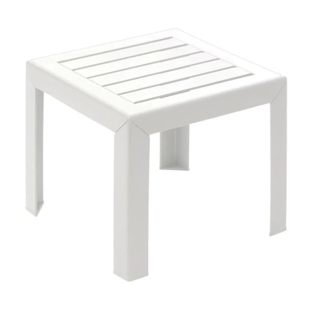 Table basse Miami Grosfillex blanche 40x40 cm en résine haute qualité