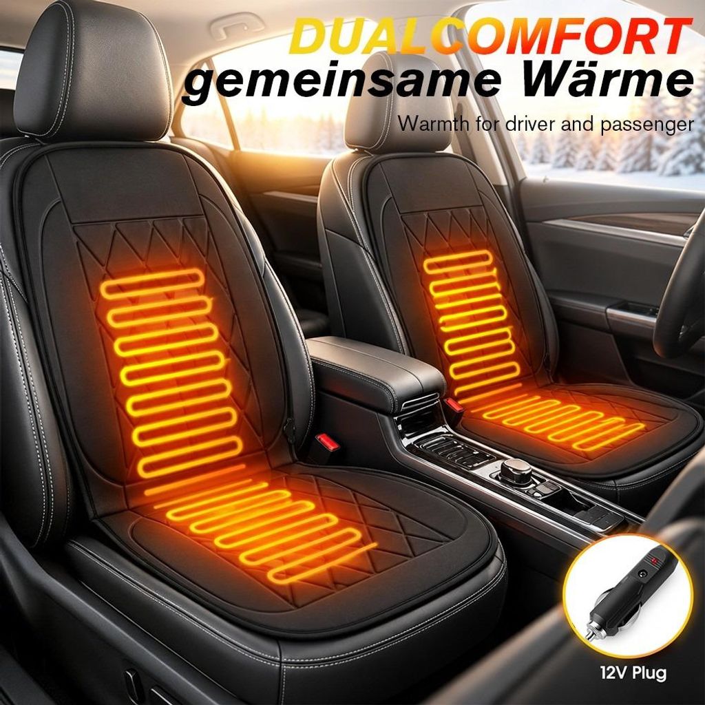 Calefactor para asientos de coche, cojín calefactor con 2 Imagen del producto 