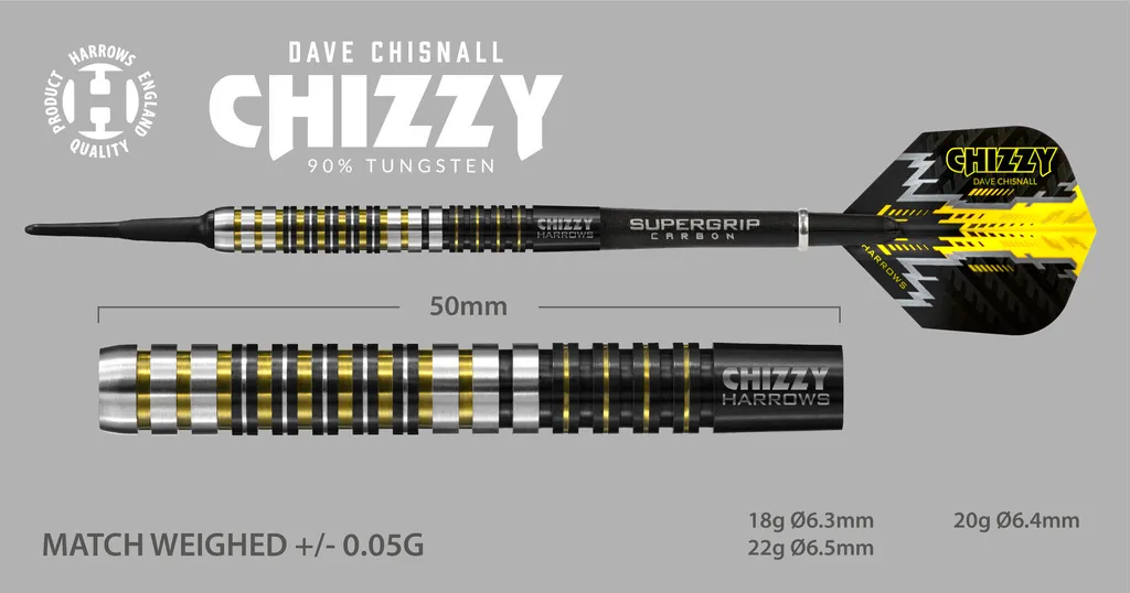Fléchettes de compétition Chizzy Harrows 18g pour cible souple - 5