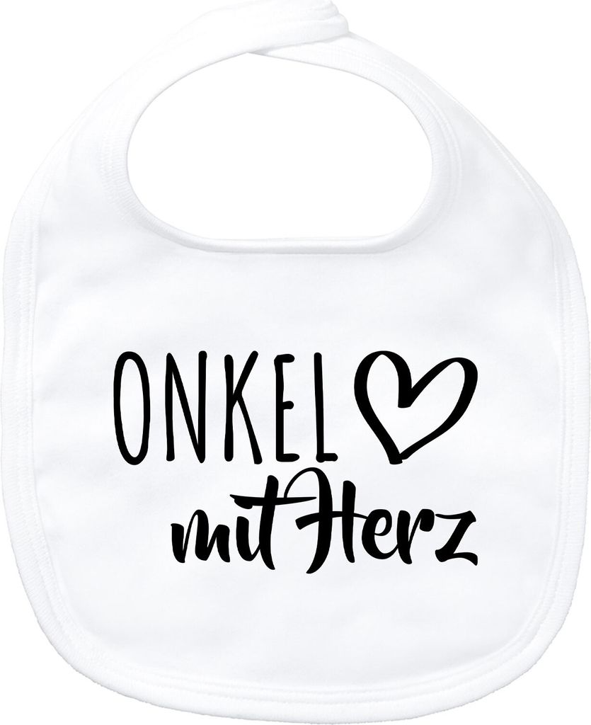 Huuraa Baby Lätzchen Onkel mit Herz White Klettverschluss Baumwolle Latz Geschenkidee