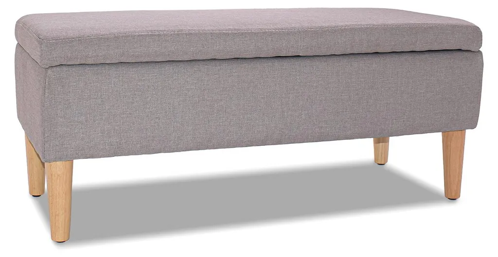 Banc de Bout de Lit avec Rangement 42L - Ottoman Design Gris Pigeon