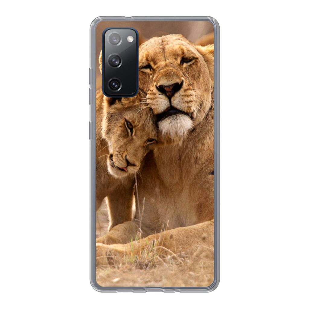 MuchoWow Handyhülle Schutzhülle Hülle für Samsung Galaxy S20 FE Löwe - Wilde Tiere - Jungtier Silikon Softcase Handy Hülle - Abdeckung