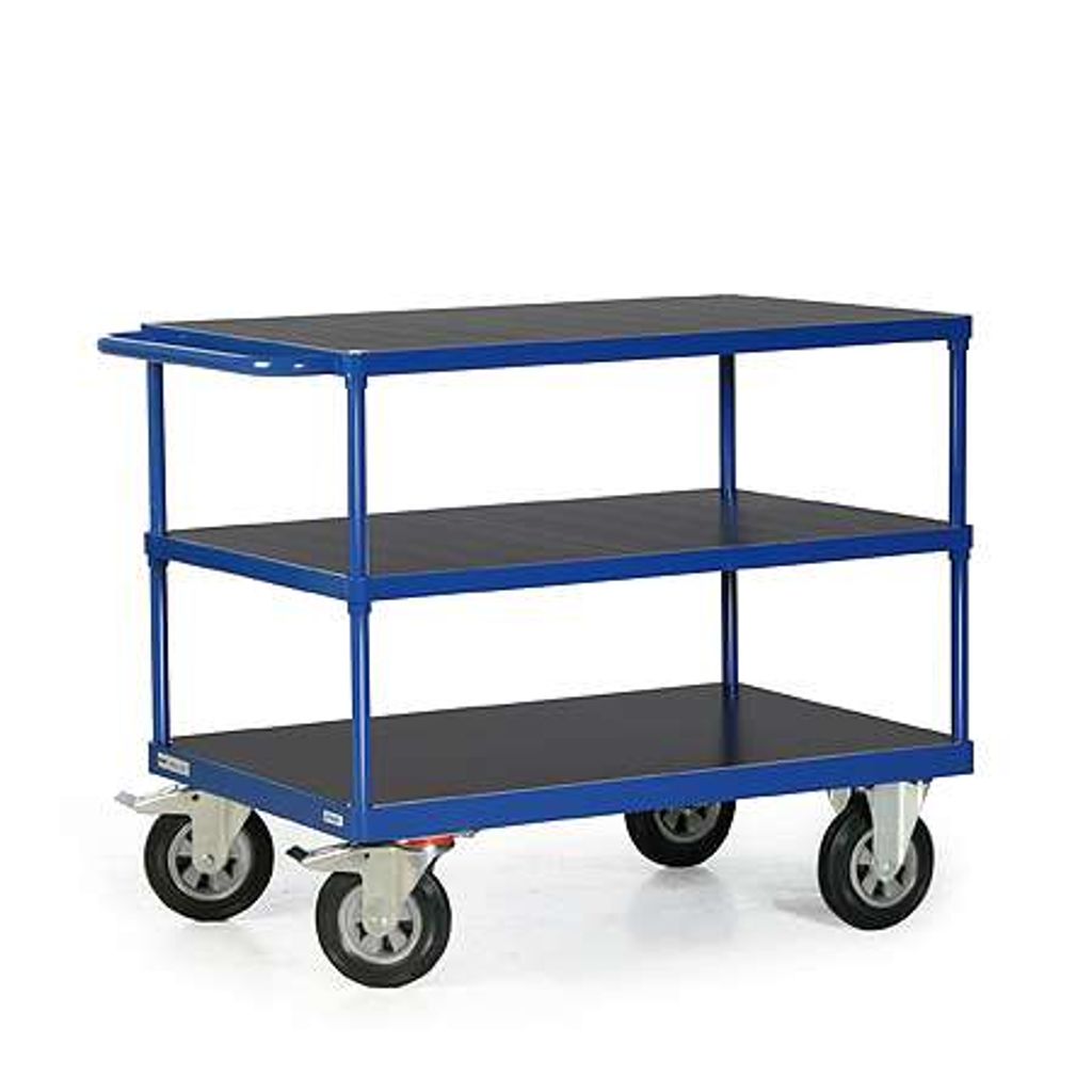 Bako Logistiksysteme Tischwagen F600 mit 3 Ladeflächen und Schiebegriff 600kg Tragkraft 1000x600mm