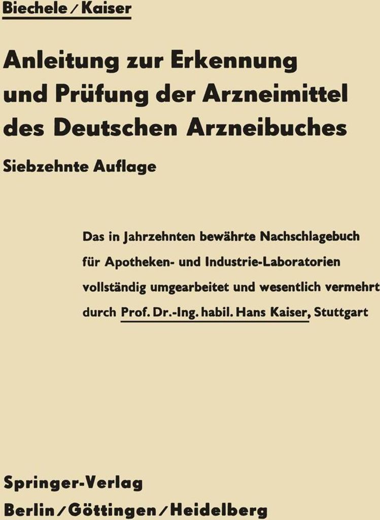 Anleitung zur Erkennung und Prüfung der Arzneimittel des Deutschen Arzneibuches
