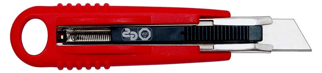 Sicherheits-Cuttermesser Standard | Teppichmesser mit automatischem Klingenrückzug | Paketmesser aus ABS-Kunststoff | Profi Cutter mit 18 mm Klinge