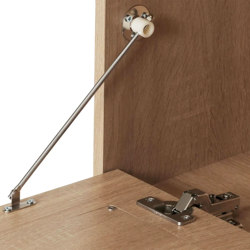Buffet TV en rotin tressé et commode basse aspect chêne clair