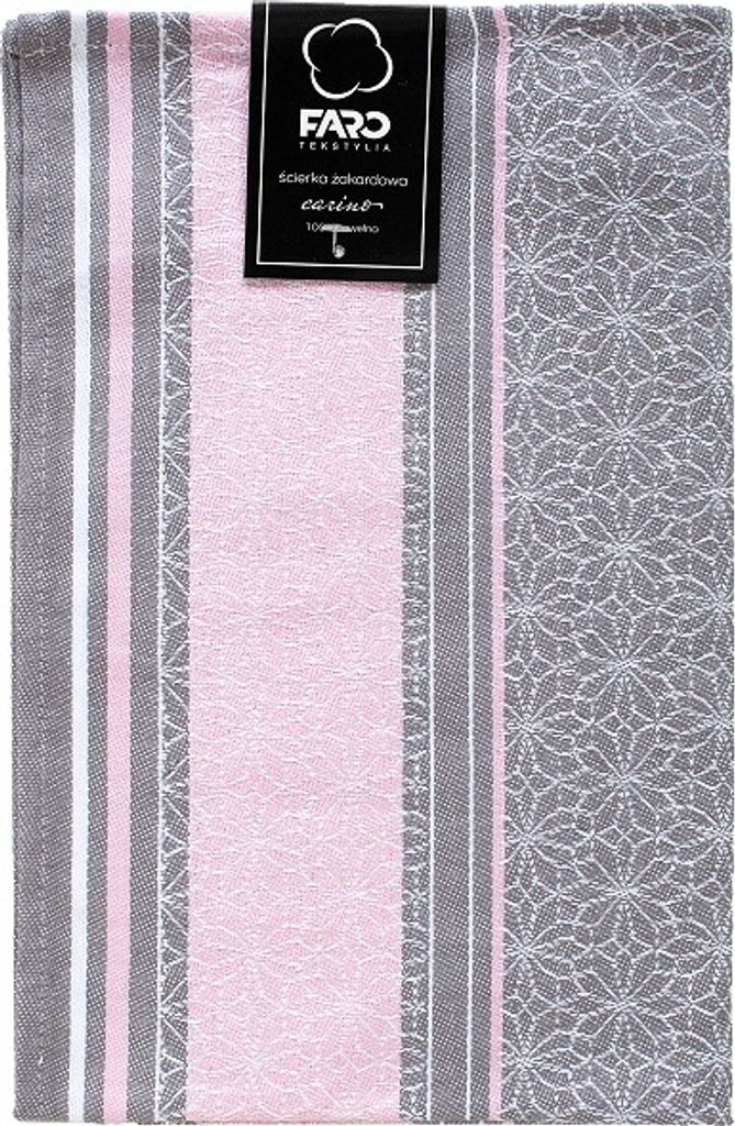 Küchentuch Geschirrtuch Jacquard 100% Baumwolle Carino 40x60 05 Rosa Grau