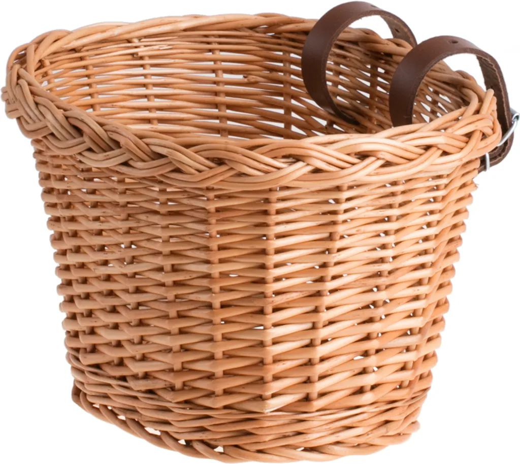 Panier de transport pour vélo enfant - Osier naturel robuste 27x22 cm