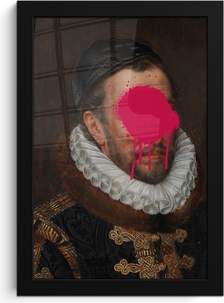 MuchoWow MuchoWow Gerahmtes Poster Wilhelm von Oranien - Adriaen Thomasz - Rosa 20x30 cm - Poster mit zchwarzem Bilderrahmen - Drucken - Bilder...