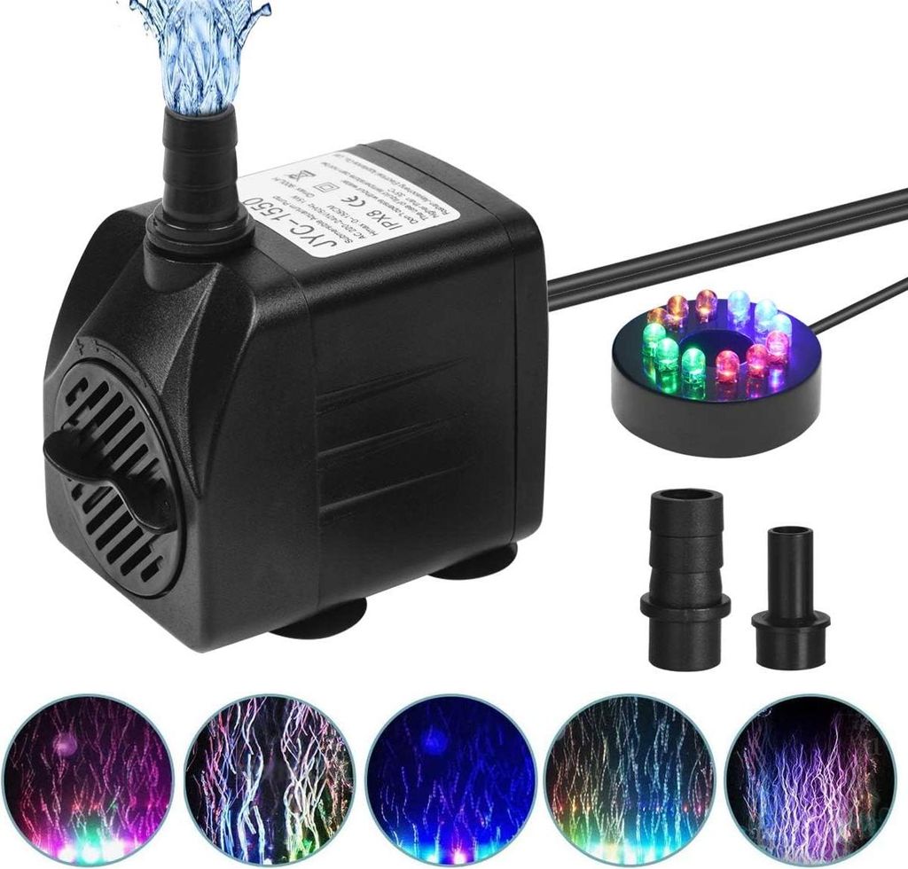MIAJARD Springbrunnen Pumpe,12 LED Aquariumpumpe mit Produktbild 