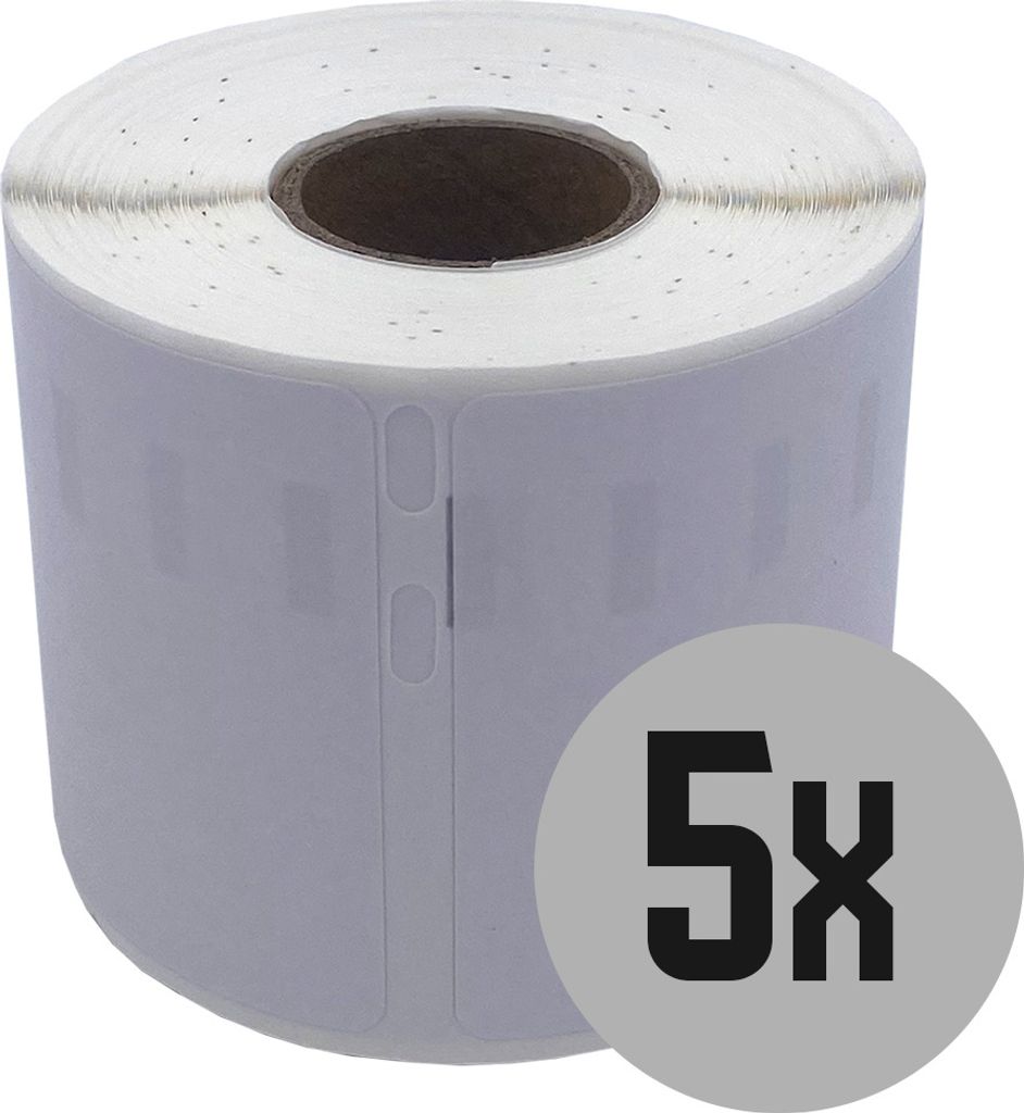 DULA Etiketten - Kompatibel mit Dymo Compatible labels - Weiß - 99014 - S0722430 - Verzend- en naambadge etiketten - 5 rollen - 101 x 54 mm - 220 ...