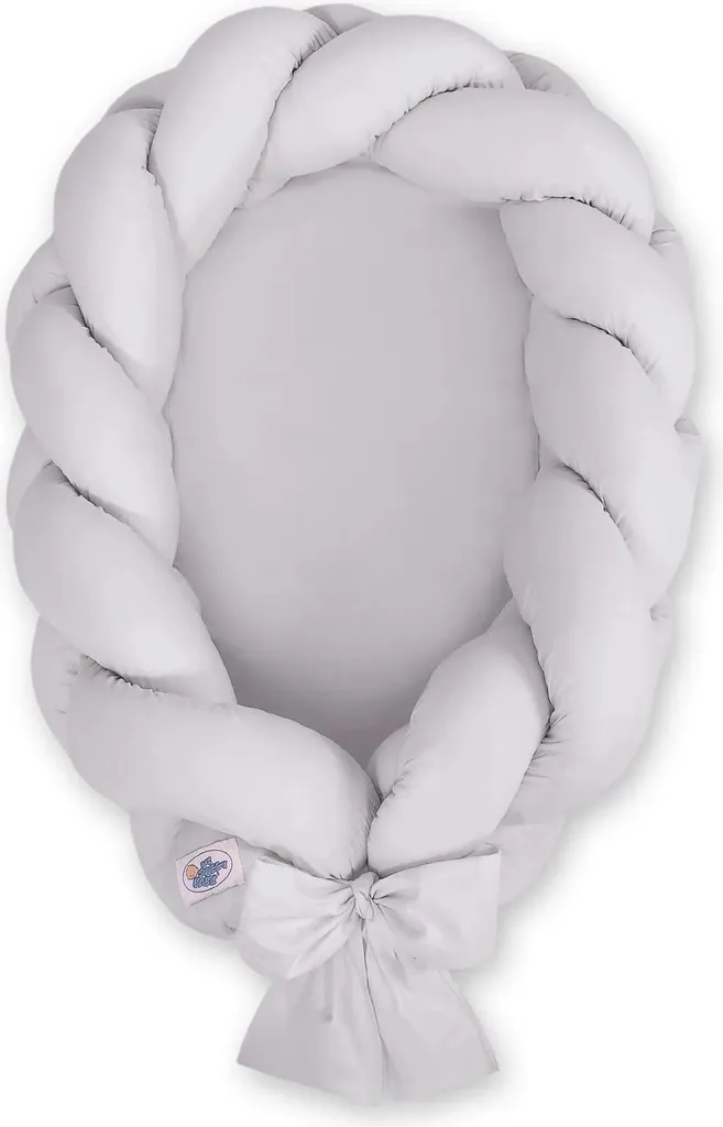 Réducteur de Lit Bébé Cocon Tressé Gris 180cm Protection Moelleuse
