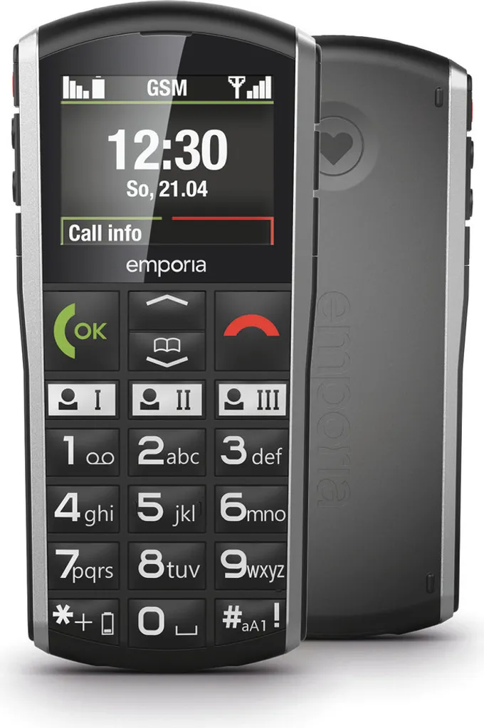 Téléphone Senior Lisible et Robuste Emporia SiMPLiCiTY V27_001 Noir