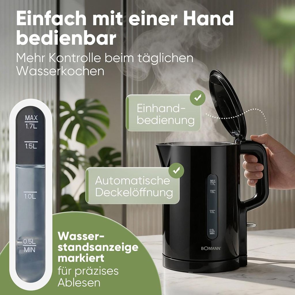 Bomann® Wasserkocher 1,7L | BPA frei