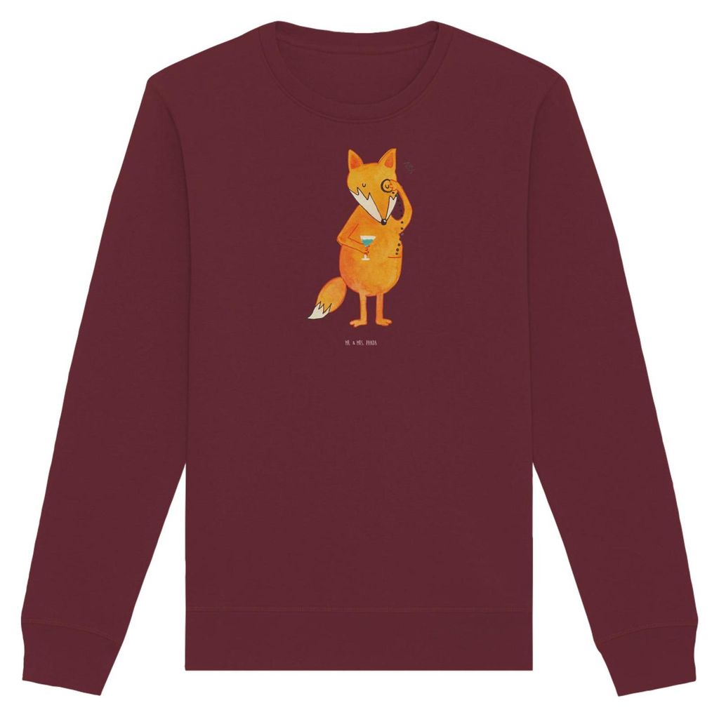 Mr. & Mrs. Panda Baumwoll Pullover Fuchs Lord Größe M - Burgundy - Geschenk, Sweater, Schick, Pulli, Spruch Lustig, Neugierig, Sweatshirt, Bio, M...