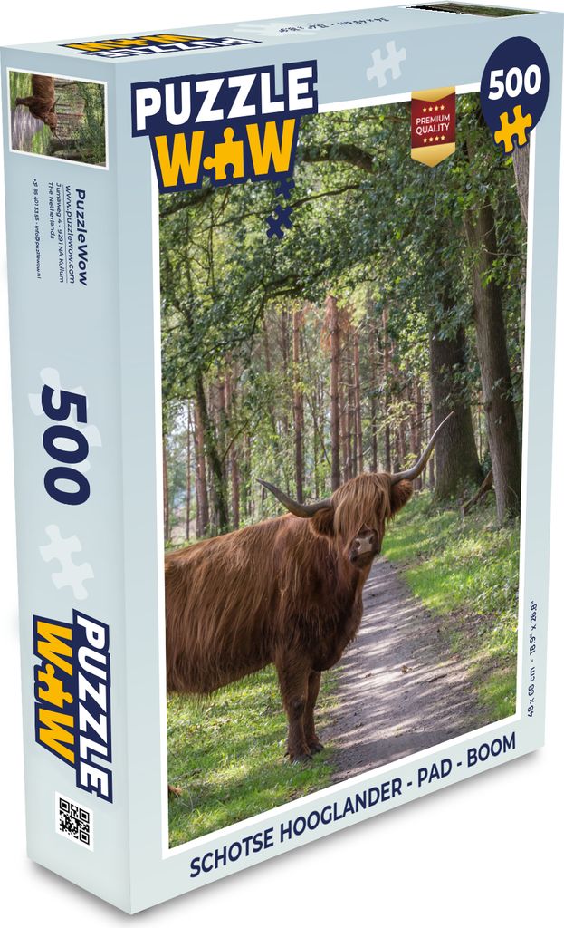 MuchoWow Puzzle 500 Teile Schottischer Highlander - Kröte - Baum - 500 Teile - Kinder - Selberbauen - Puzzlespiele