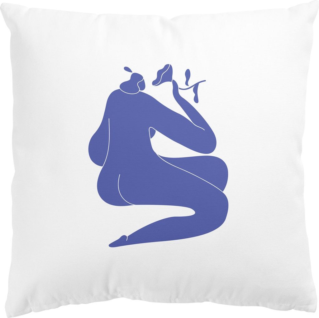 Dekokissen mit Motiv drinnen / Indoor Zierkissen Canvas waschbar Design blau Abstrakt Sofakissen ohne Füllung