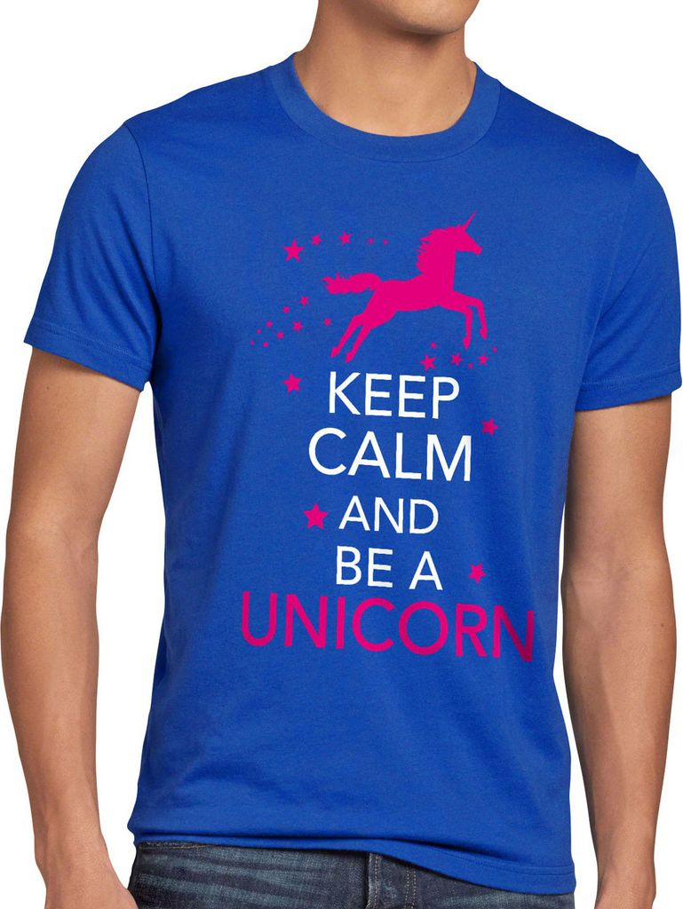 style3 Keep Calm and be a Unicorn Herren T-Shirt Einhorn