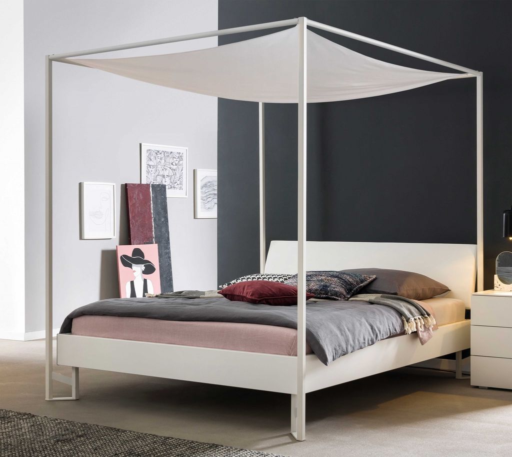 HASENA Top Line Himmelbett Cielo weiß Polsterkopfteil Lecco 160x200
