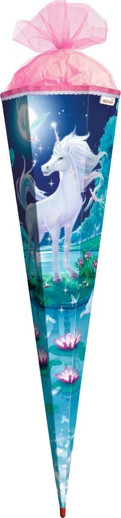 ROTH Schultüte groß Mondscheineinhorn 85 cm Glitter Produktbild 