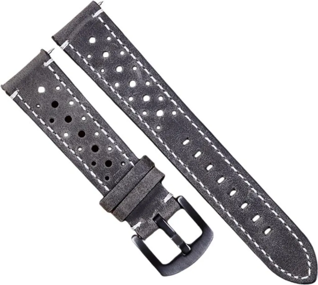 Cinturino INF 22mm Pelle Crazy Horse Grigio - Resistente e Vintage
