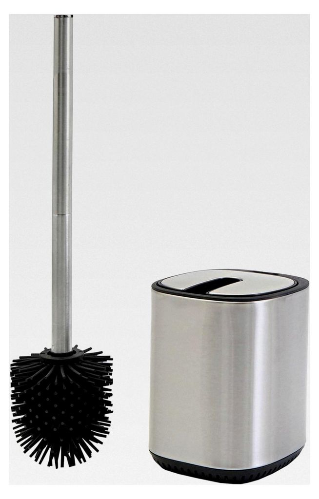 Klobürste aus Silikon, WC-Bürste aus Edelstahl – Freistehende Silikon-Toilettenbürste – Hygienisch, schnelltrocknend und elegant – Antihaf...