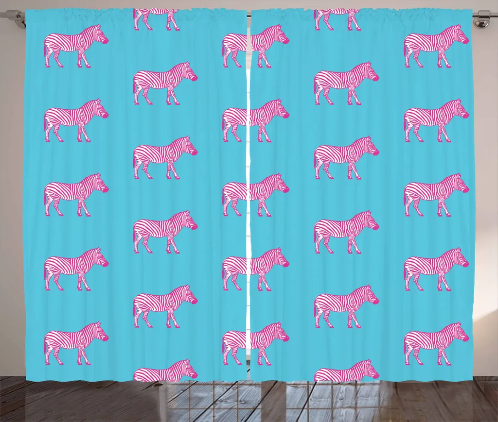 Tenda Design Zebra Rosa Savannah Abakuhaus 280x175cm Blu Bianco