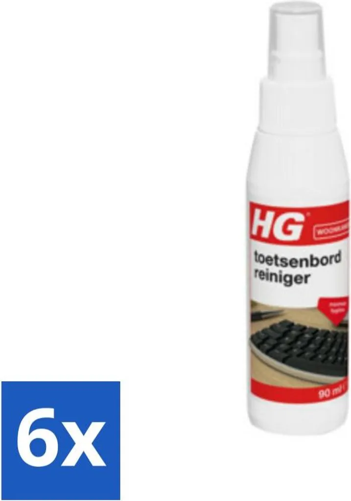 Solution de Nettoyage Clavier HG 90 ml Pack de 6 pour Bureau et Télétravail