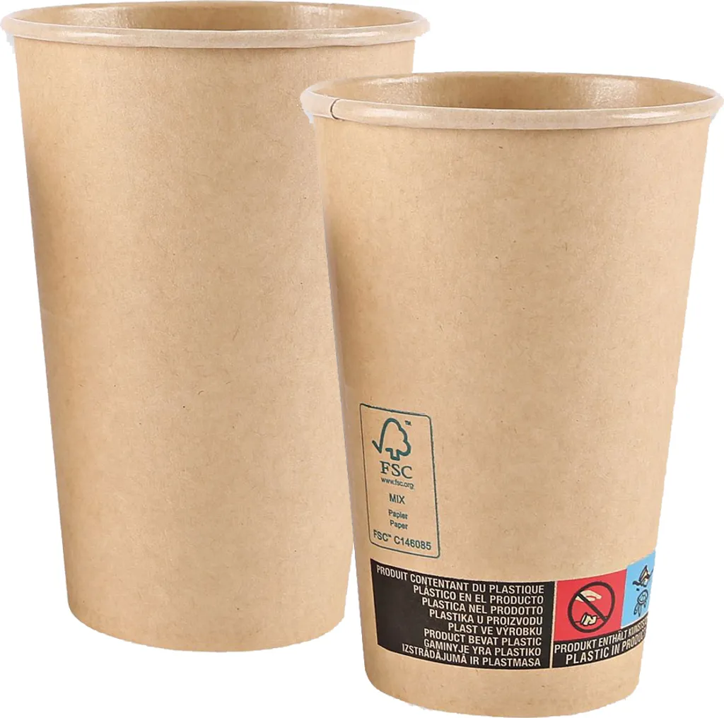 Tasse à Café à Emporter en Kraft 300ml Idéal pour Restauration et Bureau